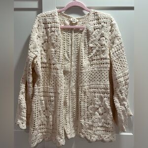 POL Cream Crochet Cardigan